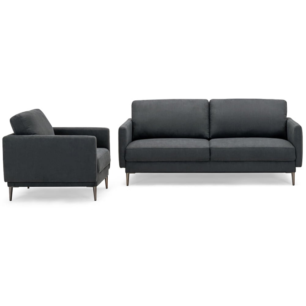 Finihen Sofa Set, Modern Sofa Couch with Solid Metal Legs and Removable Backrest Cushion, for Living Room, Bedroom, Gray