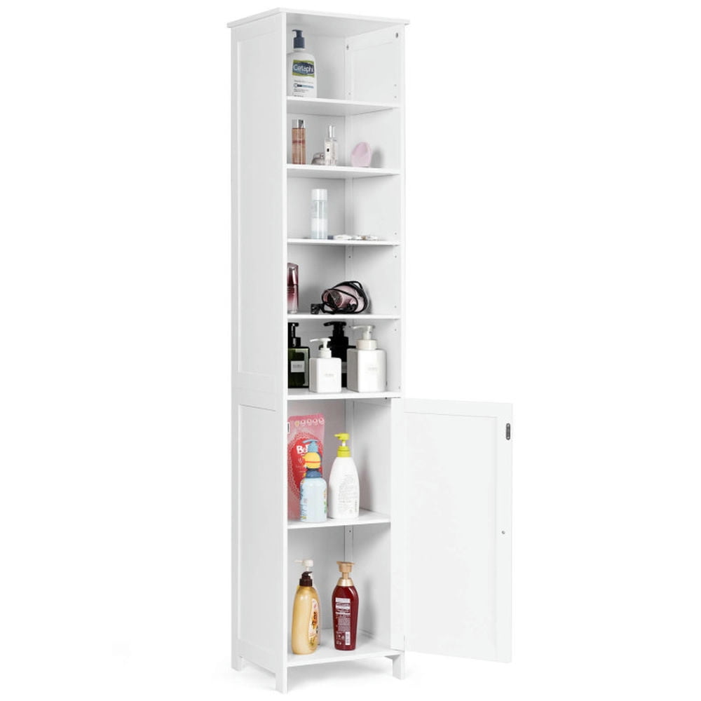 Finihen Storage Cabinet, Floor Cabinet, 72 Inches Free Standing Tall Floor Bathroom Storage Cabinet, for Bathroom, Living Room, Bedroom, Kitchen, White
