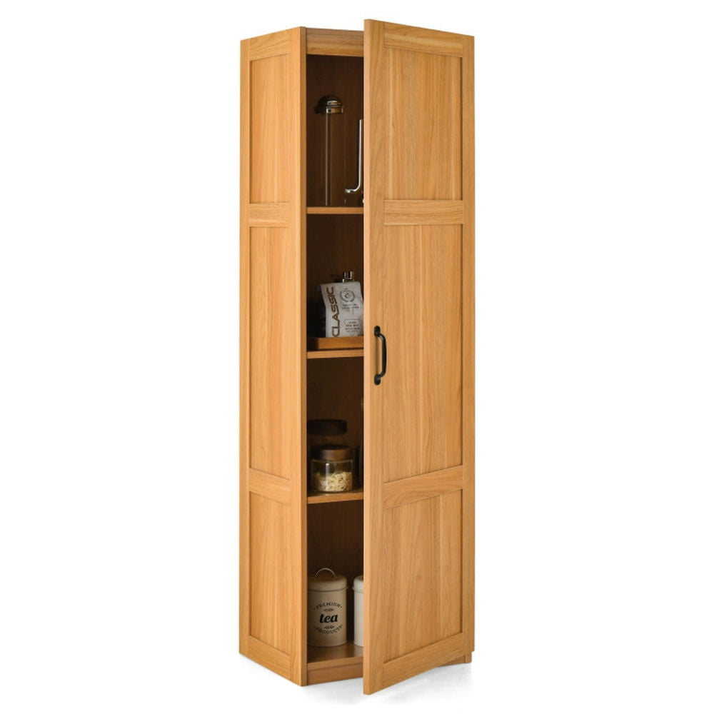 Finihen Storage Cabinet, Floor Cabinet, Tall Storage Cabinet with 4 Storage Shelves for Bathroom, Living Room, Bedroom, Kitchen Living Room, for Bathroom, Living Room, Bedroom, Kitchen, Natural