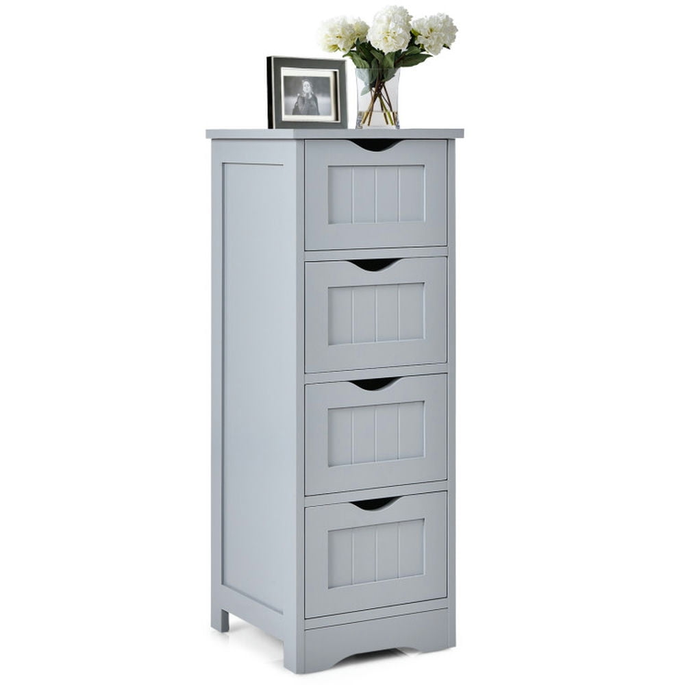 Finihen Storage Cabinet, Floor Cabinet, Floor Wooden Free Standing Storage Side Organizer for Bathroom, Living Room, Bedroom, Kitchen, for Bathroom, Living Room, Bedroom, Gray