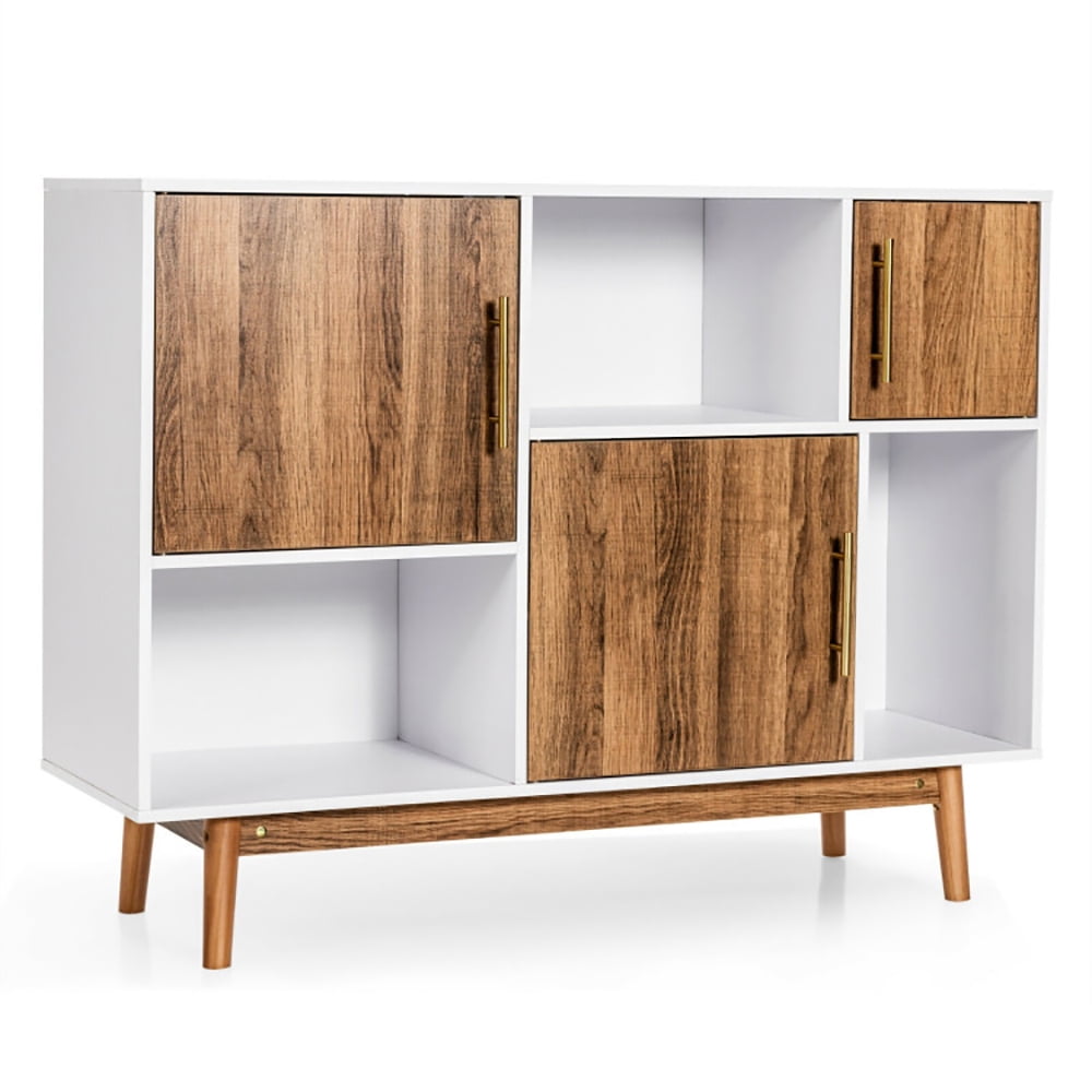 Finihen Storage Cabinet, Sideboard Storage Cabinet with Storage Compartments, for Living Room, Home, Office, Entryway, Brown