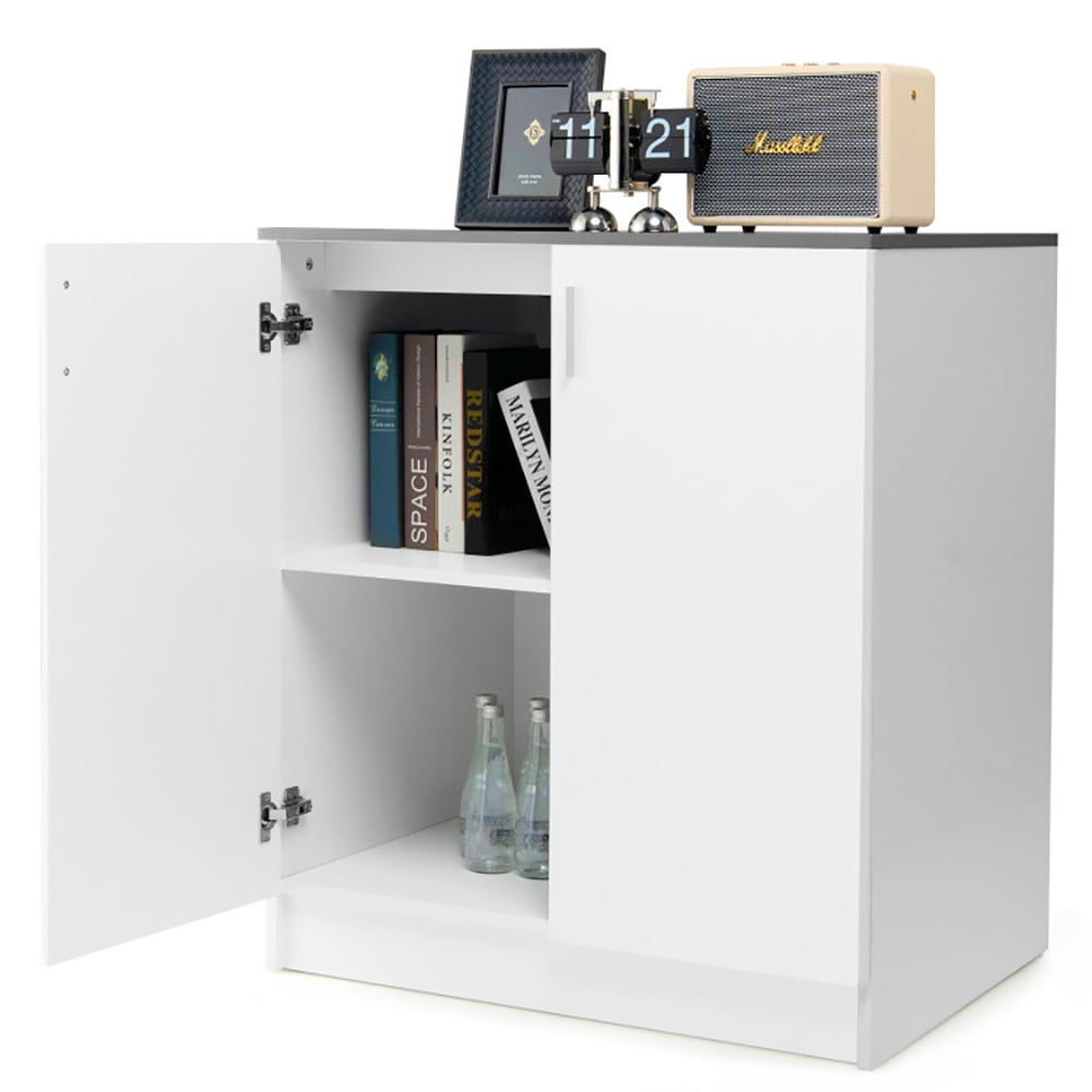 Finihen Storage Cabinet, Storage Sideboard Cabinet with Doors and Shelves, for Living Room, Home, Office, White