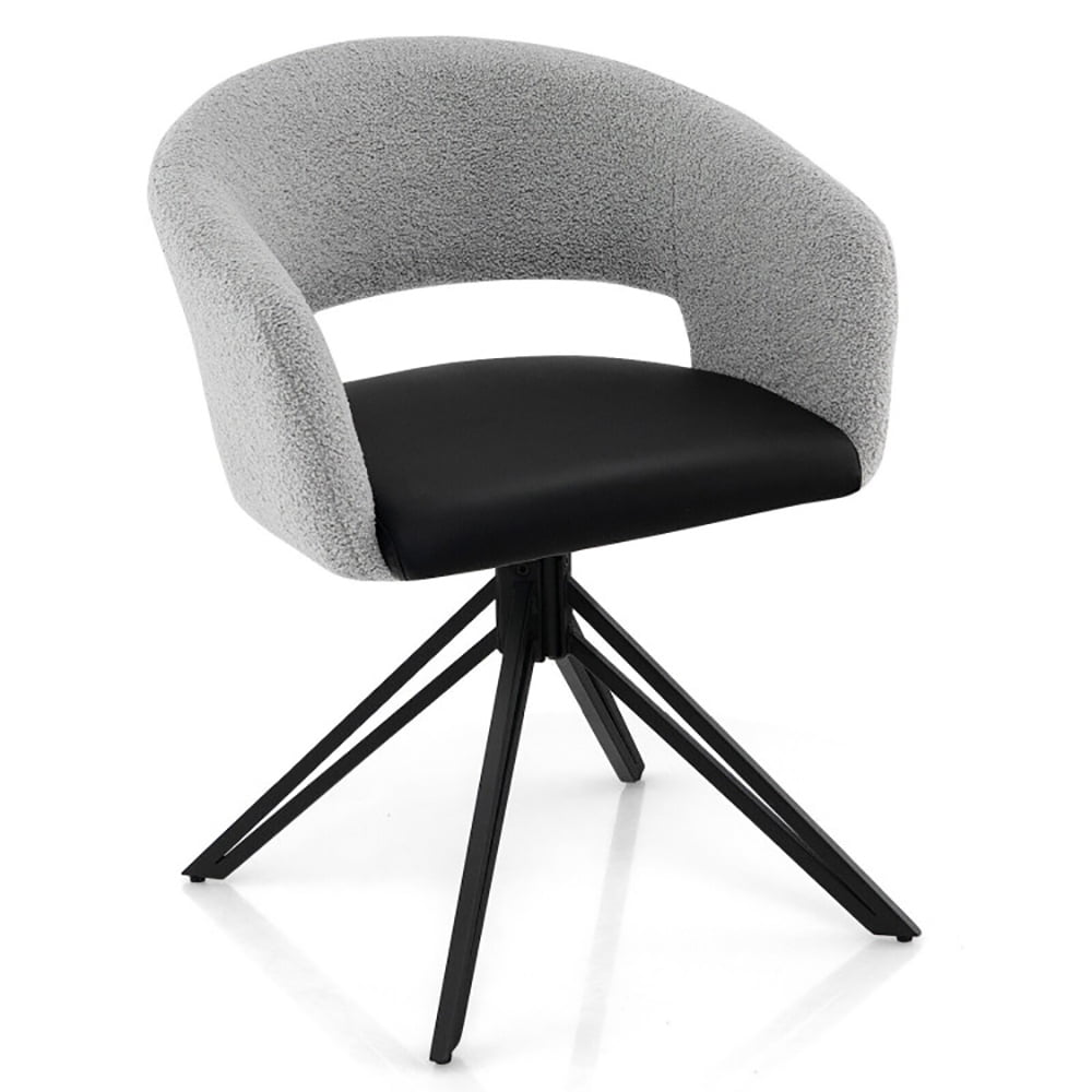 Finihen Swivel Accent Chair, Modern Swivel Accent Chair with Solid Steel Legs, for Home, Office, Gray