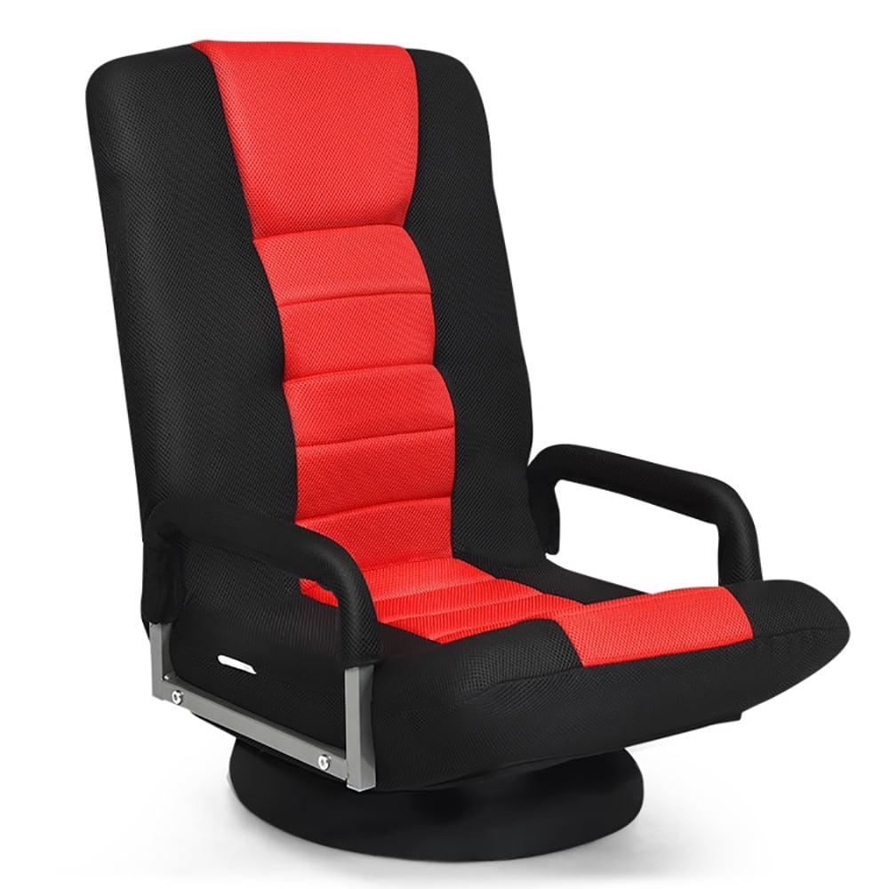 Finihen Swivel Gaming Floor Chair, 360-Degree Swivel Gaming Floor Chair with Foldable Adjustable Backrest, for Living Room, Home, Office, Blue