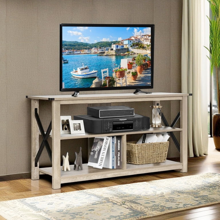 Demi Bonn TV Cabinet, 3 Tier Wood TV Stand for 55