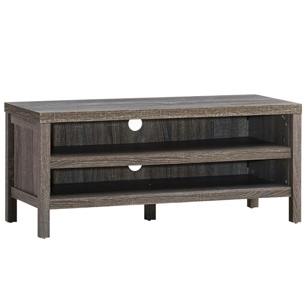 Finihen TV Stand, TV Cabinet, 3-Tier TV Stand Console Cabinet for TV's up to 45 Inch with Storage Shelves, Media Entertainment Center with Storage, for Living Room, Bedroom, Gray