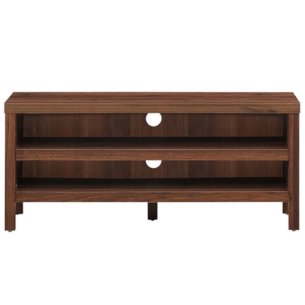Finihen TV Stand, TV Cabinet, 3-Tier TV Stand Console Cabinet for TV's up to 45 Inch with Storage Shelves, Media Entertainment Center with Storage, for Living Room, Bedroom, Walnut