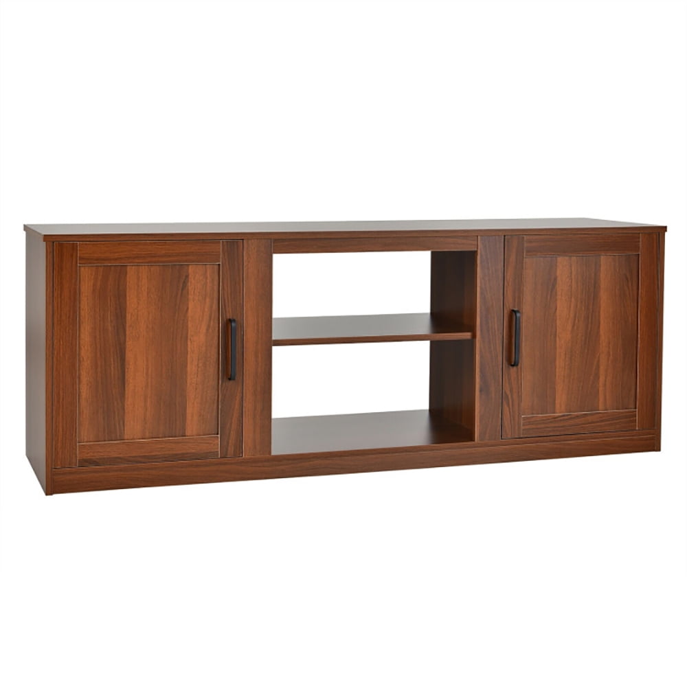 Finihen TV Stand, TV Cabinet, 58 Inch TV Stand with 1500W Faux Fireplace for TVs up to 65 Inch, Media Entertainment Center with Storage, for Living Room, Bedroom, Vintage