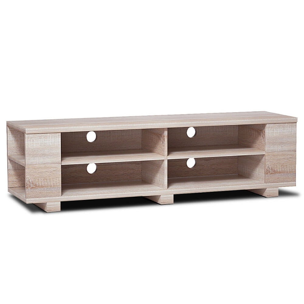Finihen TV Stand, TV Cabinet, 59 Inch Console Storage Entertainment Media Wood TV Stand, Media Entertainment Center with Storage, for Living Room, Bedroom, Oak