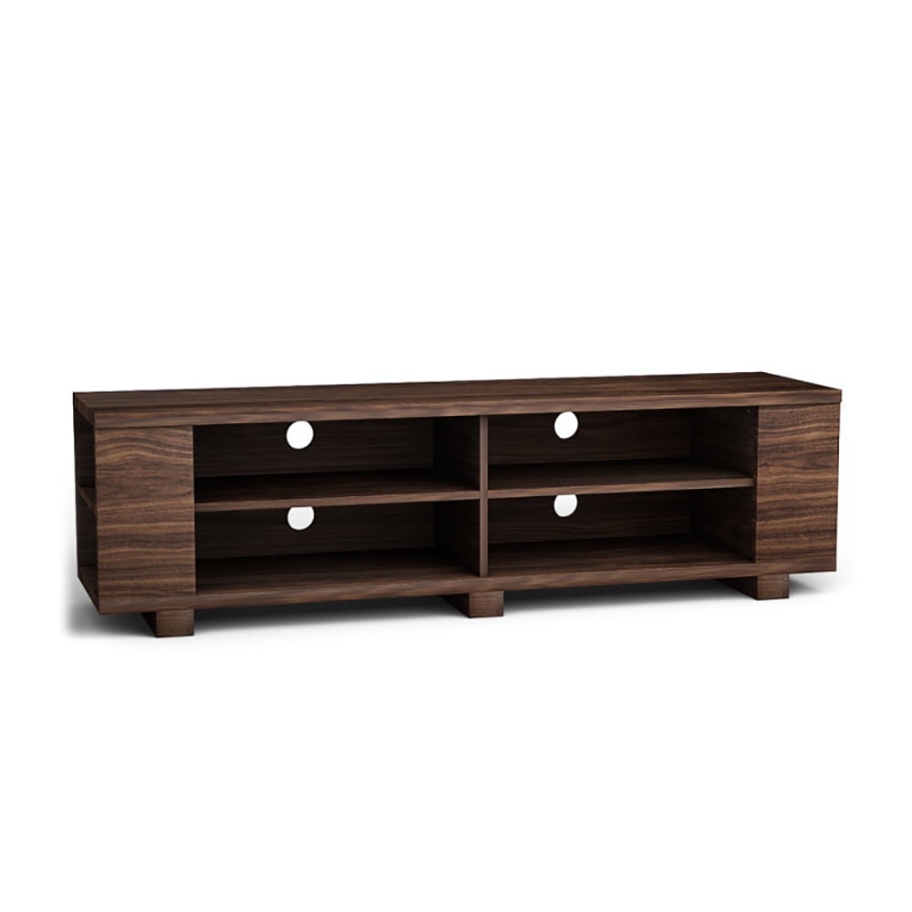 Finihen TV Stand, TV Cabinet, 59 Inch Console Storage Entertainment Media Wood TV Stand, Media Entertainment Center with Storage, for Living Room, Bedroom, Walnut