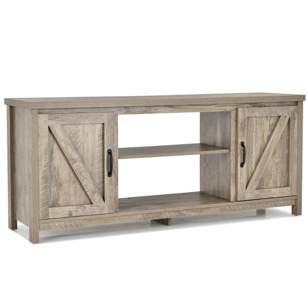 Finihen TV Stand, TV Cabinet, 59 Inches TV Stand Media Console Center with Storage Cabinet, Media Entertainment Center with Storage, for Living Room, Bedroom, Natural