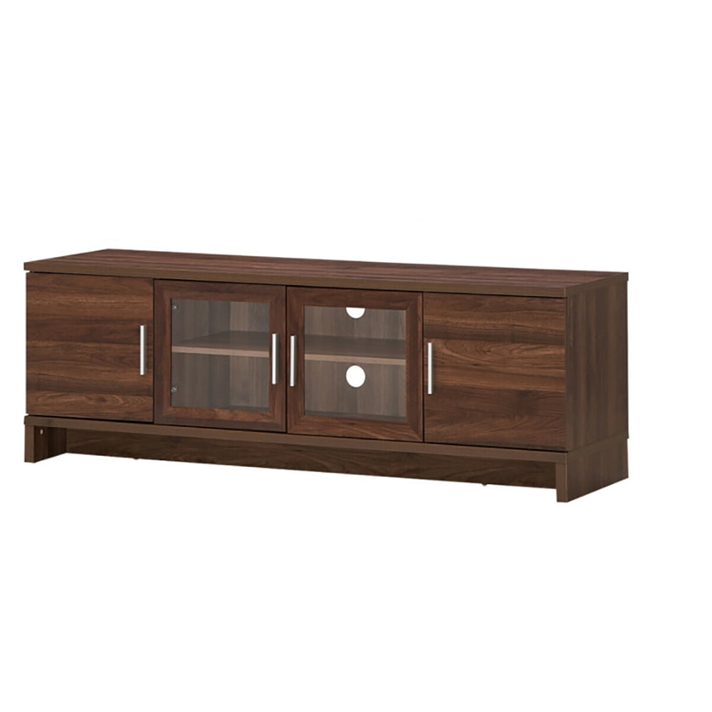 Finihen TV Stand, TV Cabinet, Media Entertainment TV Stand for TVs up to 70 Inches with Adjustable Shelf, Media Entertainment Center with Storage, for Living Room, Bedroom, Walnut