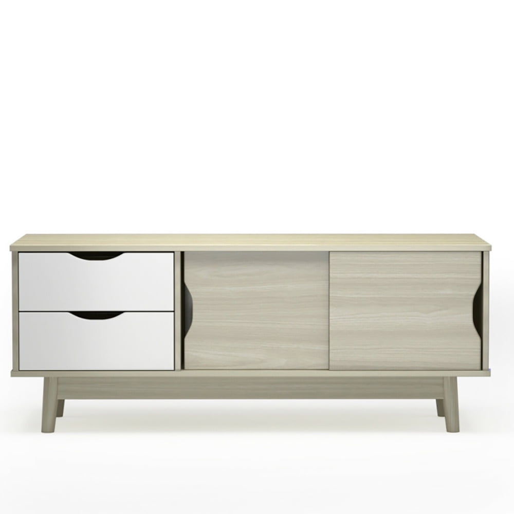 Finihen TV Stand, TV Cabinet, TV Stand for TV Up to 60 Inch Media Console Table Storage with Doors, Media Entertainment Center with Storage, for Living Room, Bedroom, Gray