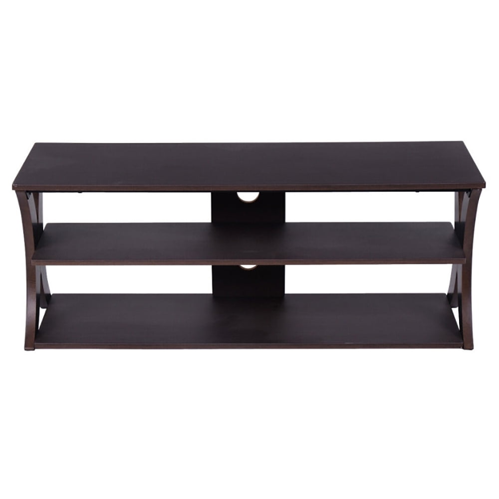 Finihen TV Stand, TV Cabinet, 3-Tier TV Stand Storage Console with Storage Shelves, for Living Room, Bedroom, Brown