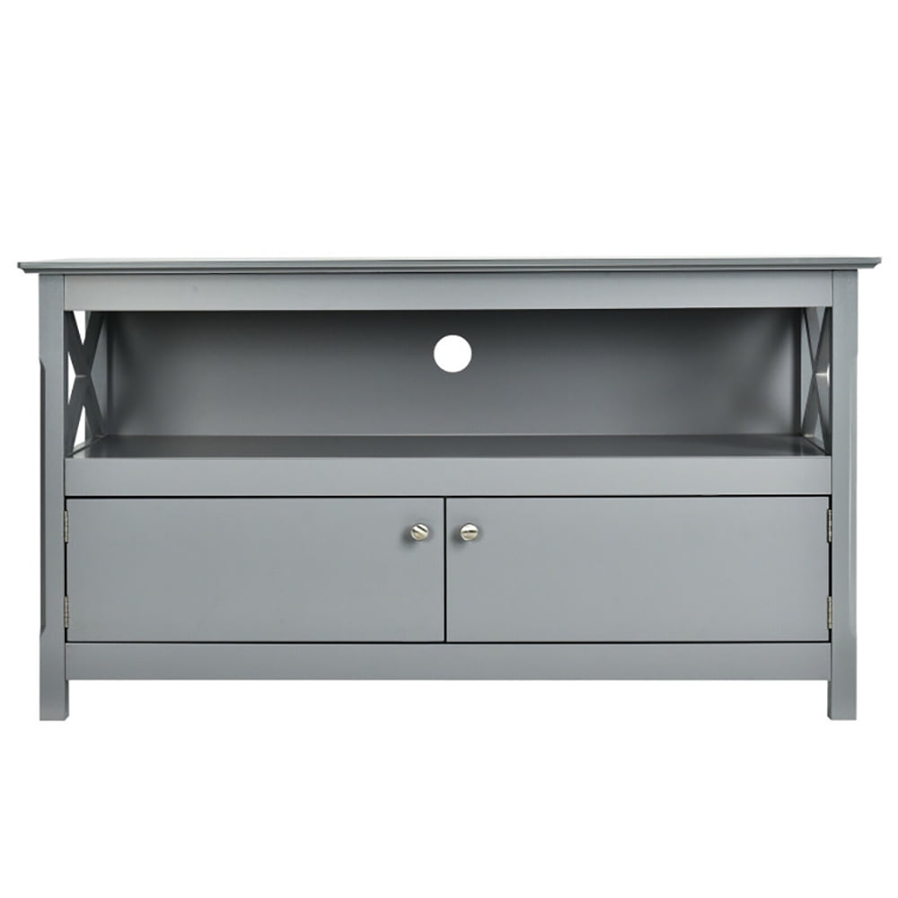 Finihen TV Stand, TV Cabinet, 44 Inch Wooden Storage Cabinet TV Stand, Media Entertainment Center with Storage, for Living Room, Bedroom, Gray