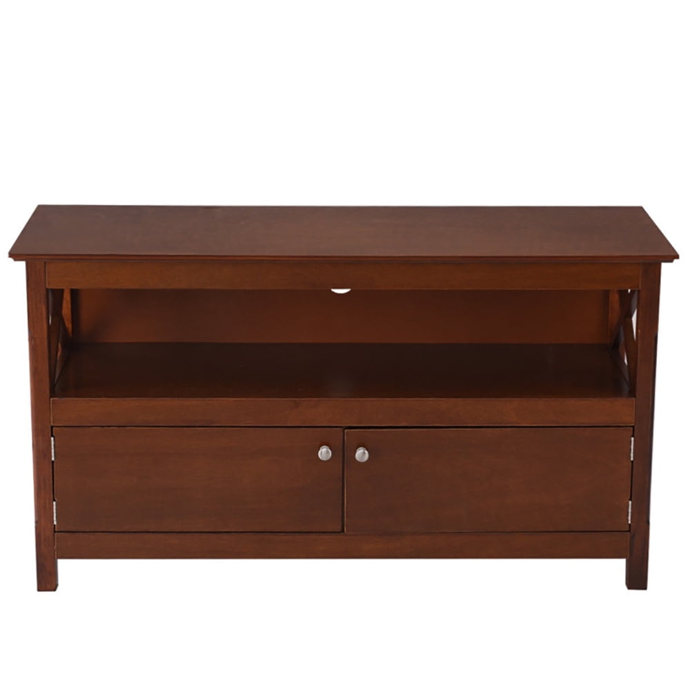 Finihen TV Stand, TV Cabinet, 44 Inch Wooden Storage Cabinet TV Stand, for Living Room, Bedroom, Brown