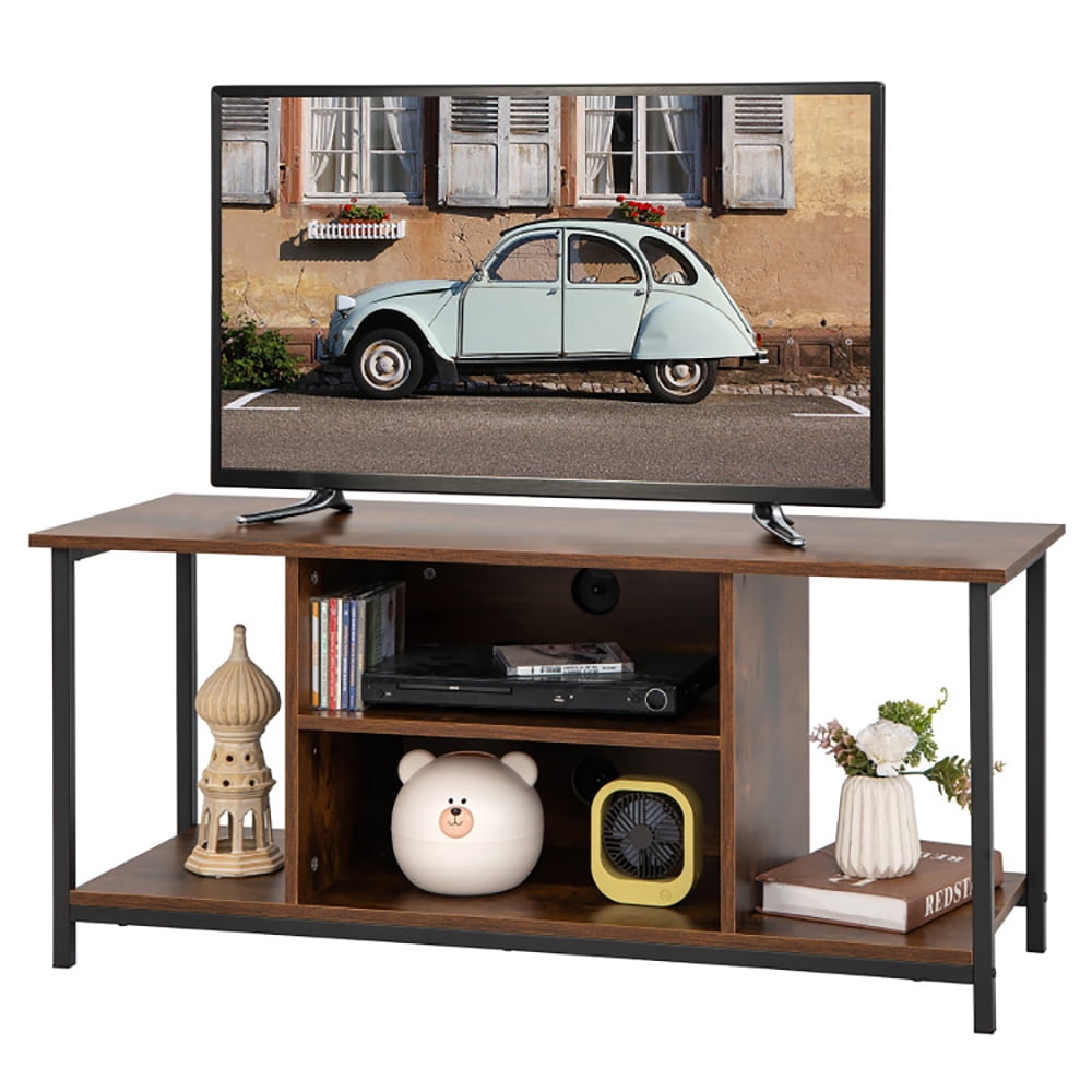 Finihen TV Stand, TV Cabinet, Mid-Century TV stand Media Console Table with Adjustable Shelf, for Living Room, Bedroom, Rustic Brown