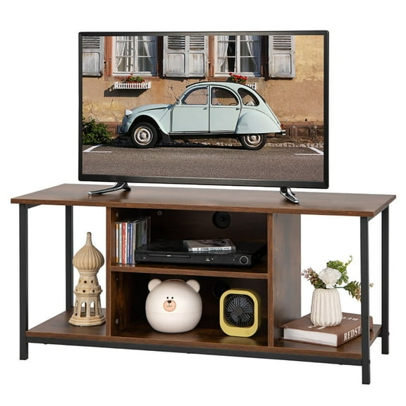 Demi Bonn TV Stand, TV Cabinet, Mid-Century TV stand Media Console Table with Adjustable Shelf, for Living Room, Bedroom, Rustic Brown