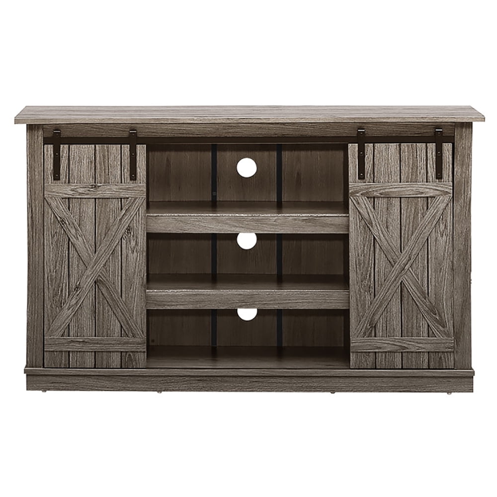 Finihen TV Stand, TV Cabinet, Sliding Barn TV Stand Console Table, Media Entertainment Center with Storage, for Living Room, Bedroom, Gray