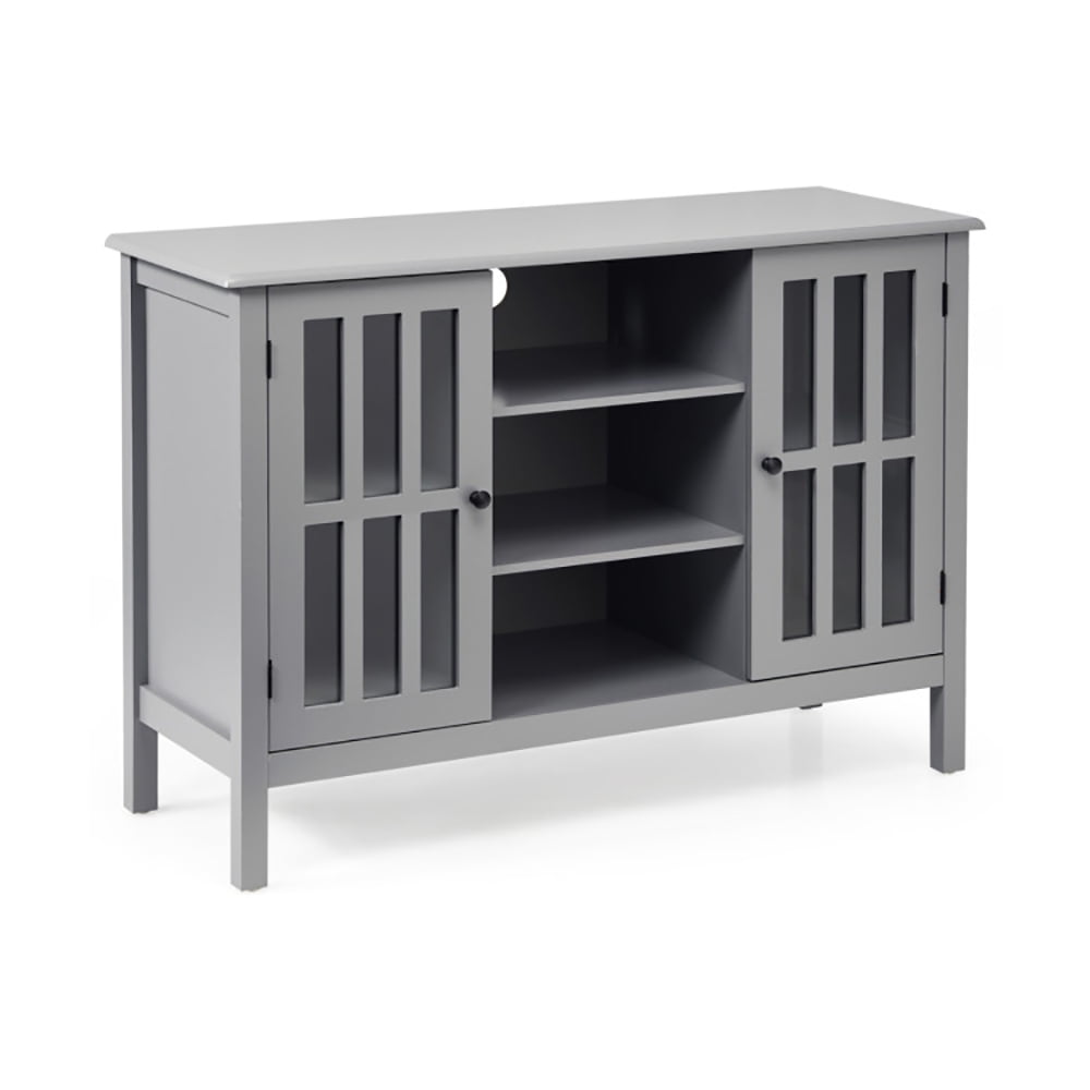Finihen TV Stand, TV Cabinet, Wooden TV Stand Console Cabinet for 50 Inch TV, Media Entertainment Center with Storage, for Living Room, Bedroom, Gray