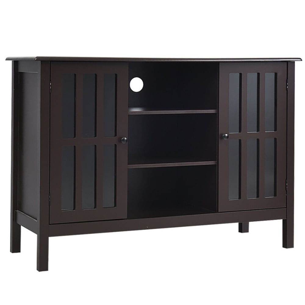 Finihen TV Stand, TV Cabinet, Wooden TV Stand Console Cabinet for 50 Inch TV, for Living Room, Bedroom, Brown