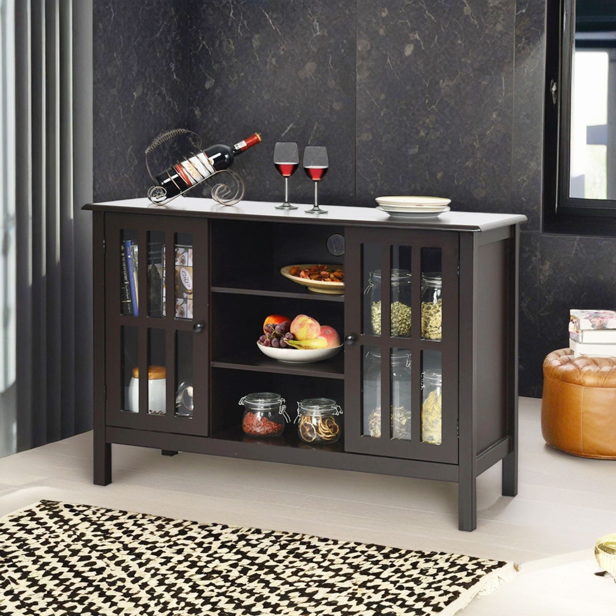 Demi Bonn TV Stand, TV Cabinet, Wooden TV Stand Console Cabinet for 50 Inch TV, for Living Room, Bedroom, Brown