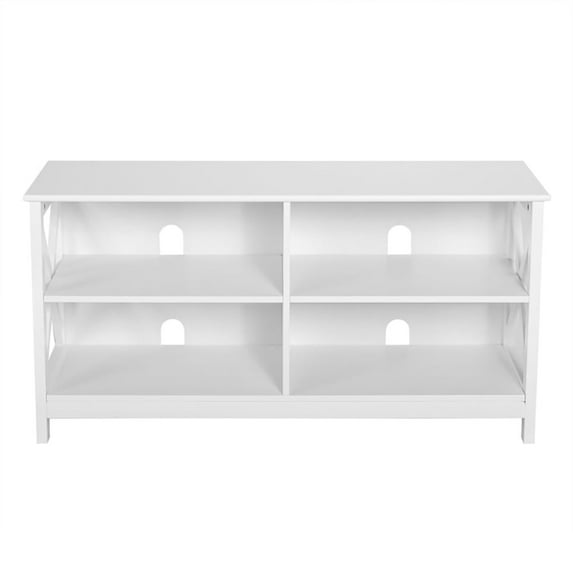 Demi Bonn TV Stand, TV Cabinet, Wooden TV Stand Entertainment for TVs up to 55ch with X-Shaped Frame, Media Entertainment Center with Storage, for Living Room, Bedroom, White