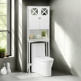 thumbnail image 1 of Demi Bonn Toilet Storage Cabinet, Bathroom Cabinet Organizer, 2-Door Over The Toilet Bathroom Storage Cabinet with Adjustable Shelf, for Bathroom, White, 1 of 9