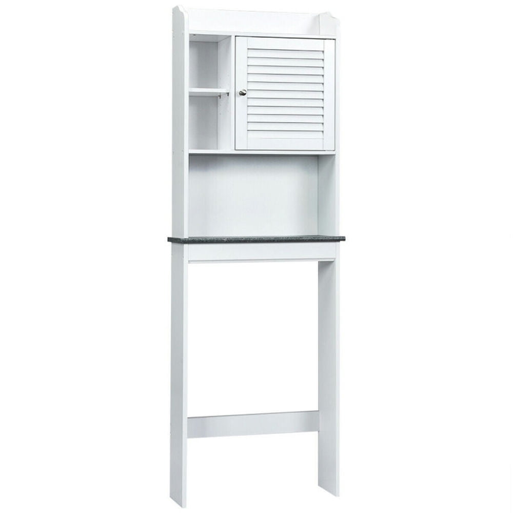 Finihen Toilet Storage Cabinet, Bathroom Cabinet Organizer, 3-Tier Bathroom Over-the-toilet Storage Cabinet with Adjustable Shelves, for Bathroom, White