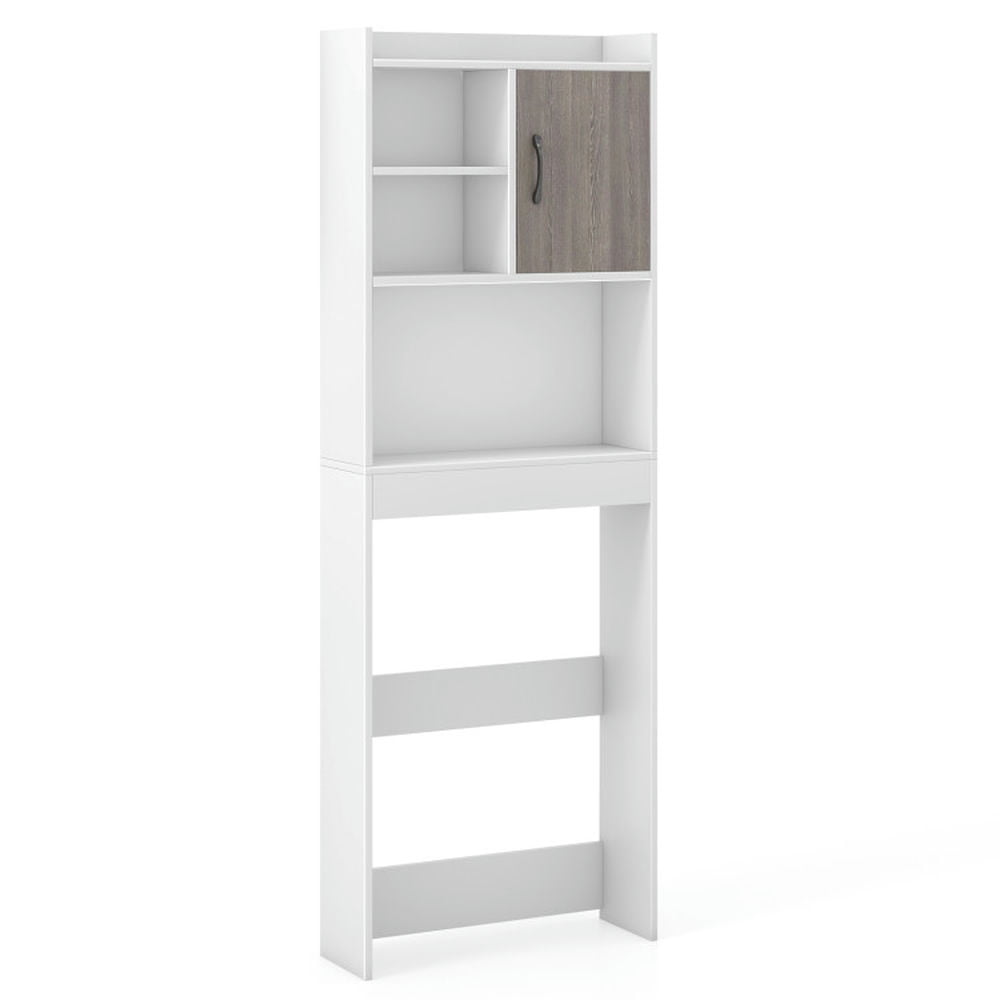 Finihen Toilet Storage Cabinet, Bathroom Cabinet Organizer, 4-Tier Space-saving Toilet Storage Cabinet with Open Shelves, for Bathroom, White