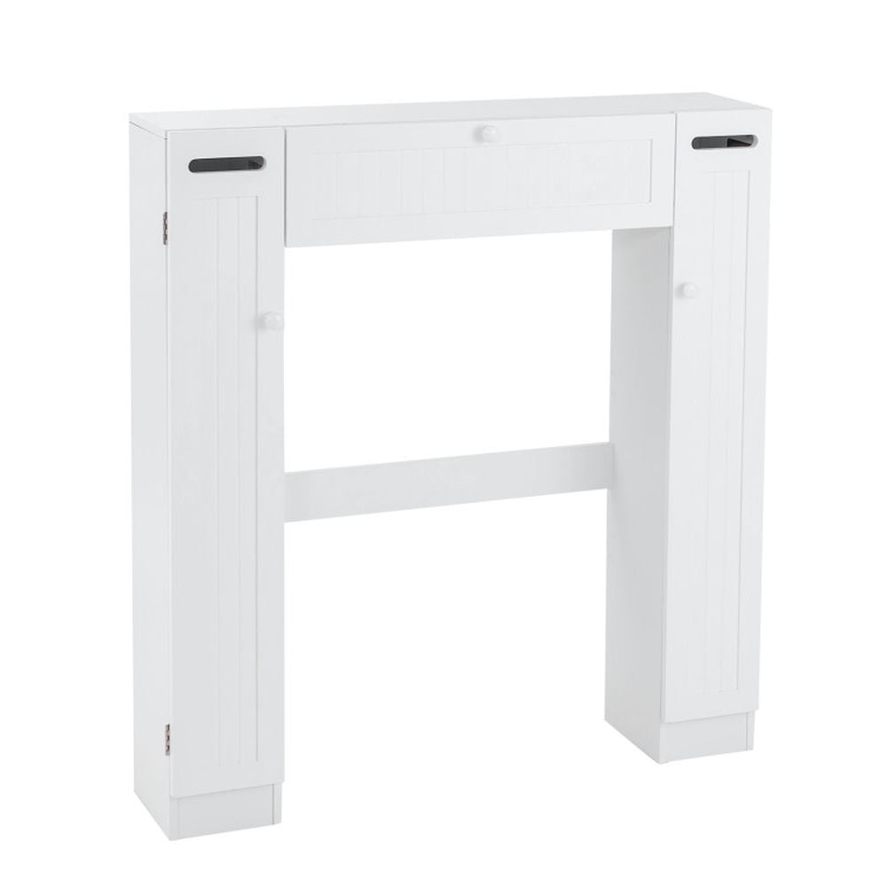 Finihen Toilet Storage Cabinet, Bathroom Cabinet Organizer, Over The Toilet Bathroom Cabinet with Adjustable Shelves and Paper Holder, for Bathroom, White
