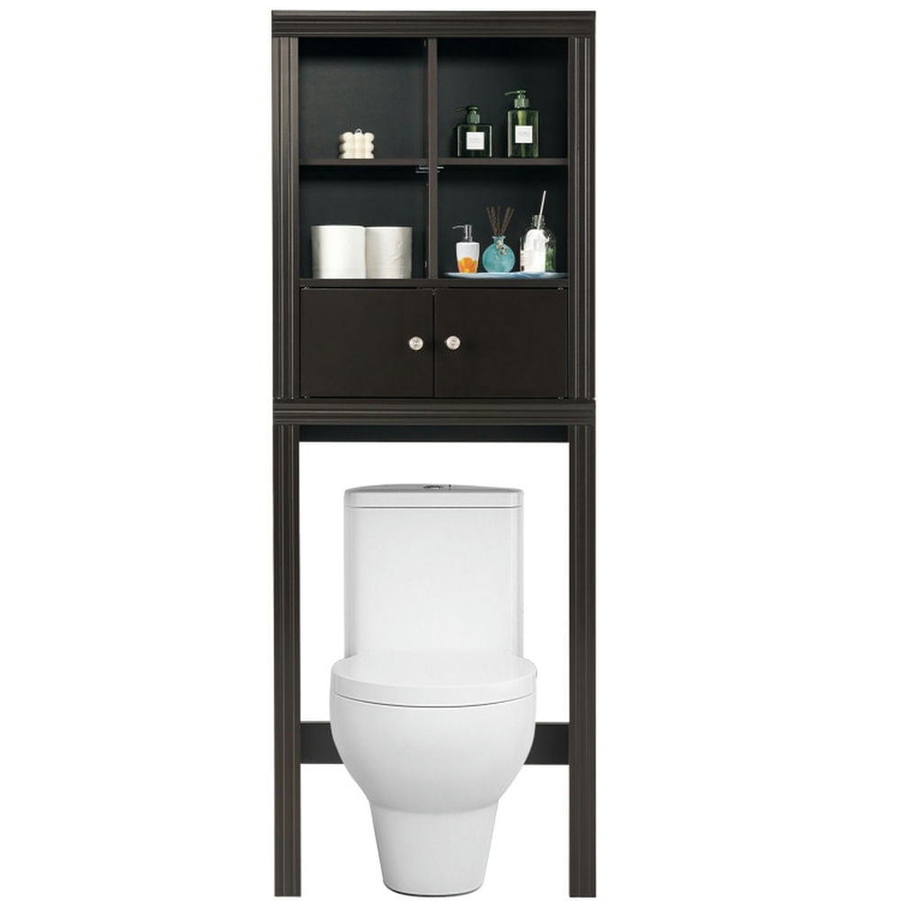 Demi Bonn Toilet Storage Cabinet, Bathroom Cabinet Organizer, Over the Toilet Storage Cabinet with 4 Open Compartments, for Bathroom, Brown
