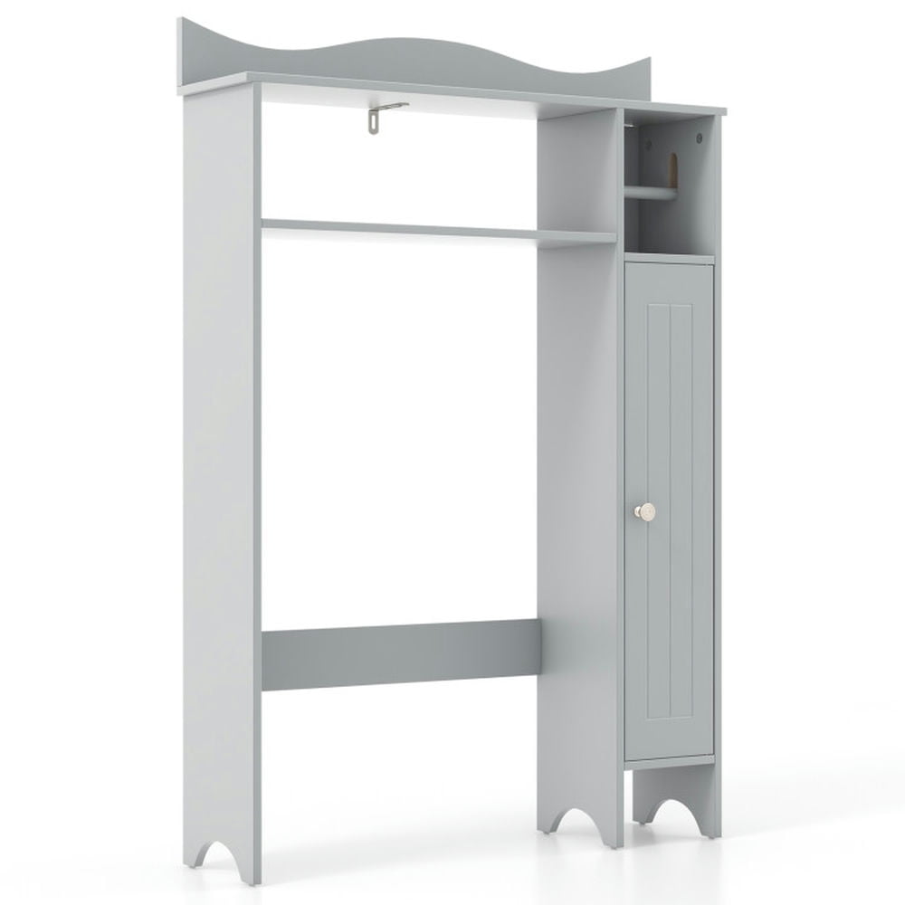 Finihen Toilet Storage Cabinet, Bathroom Cabinet Organizer, Over the Toilet Storage Cabinet with Toilet Paper Holder, for Bathroom, Gray