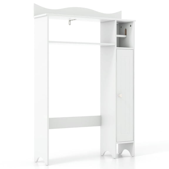 Demi Bonn Toilet Storage Cabinet, Bathroom Cabinet Organizer, Wood Over the Toilet Bathroom Space Saver with Paper Holder and Shelf, for Bathroom, White