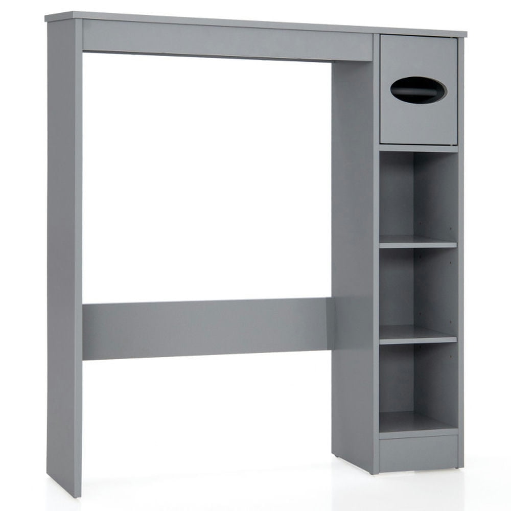 Demi Bonn Toilet Storage Cabinet, Bathroom Cabinet Organizer, Wooden Over the Toilet Storage Cabinet Bathroom Space Saver with Paper Holder, for Bathroom, Gray