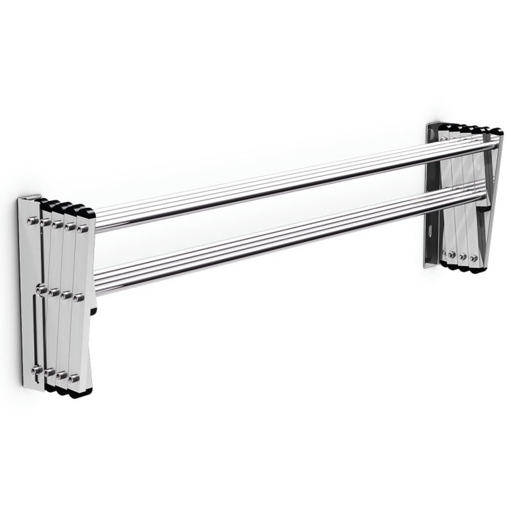 Finihen Towel Rack, Towel Holder, Stainless Wall Mounted Expandable Clothes Drying Towel Rack, for Bathroom, laundry Room, Silver
