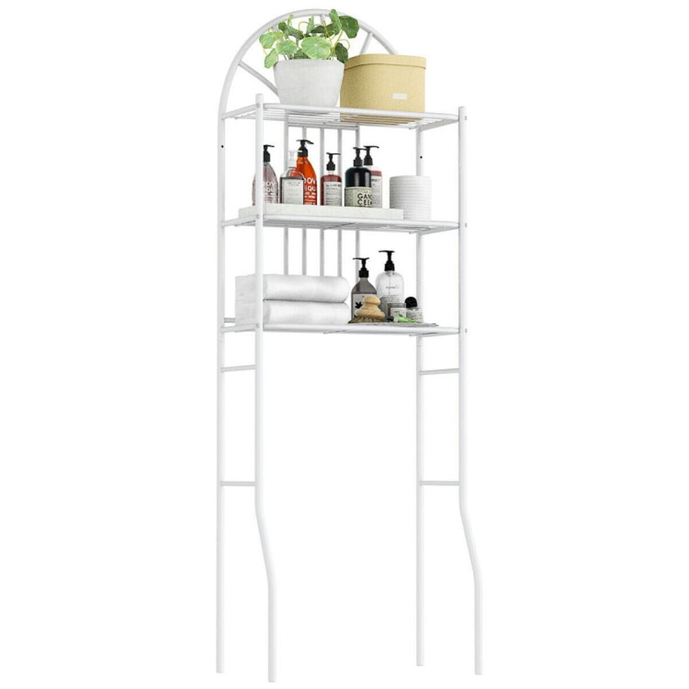 Finihen Towel Rack, Towel Holder, Toilet Storage Rack, Bathroom Towel Storage Rack with 3 Shelves, for Bathroom, White