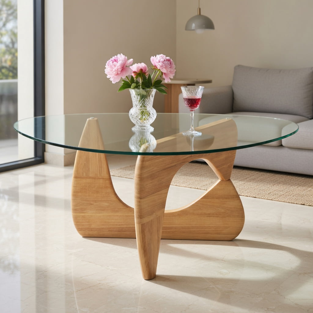 Demi Bonn Triangle Coffee Table, Dining Center Tables with Tempered ...
