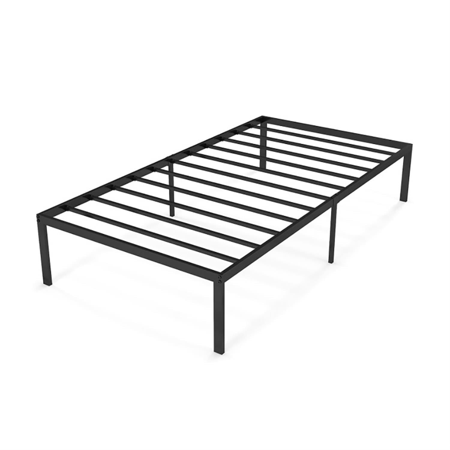 Demi Bonn Twin Bed Frames 14" Heavy Duty Metal Platform, No Box Spring Needed Underbed Storage, Easy to Assembly, Black
