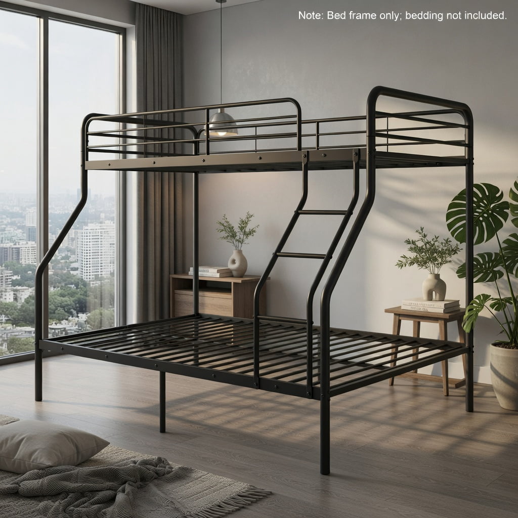 Demi Bonn Twin Over Full Bunk Bed with Ladder and Full-length ...