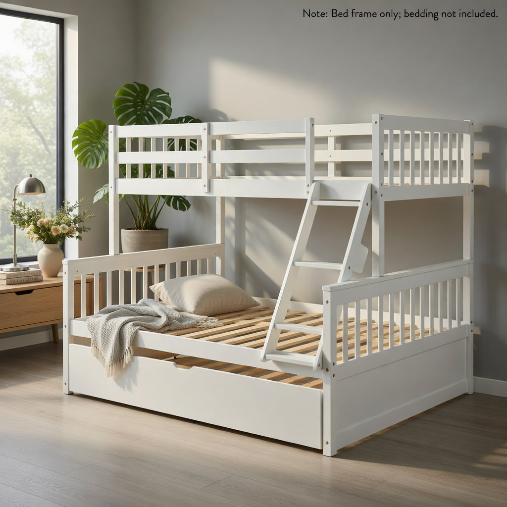 Demi Bonn Twin Pull-Out Bunk Beds with Ladder in the Steps and a ...