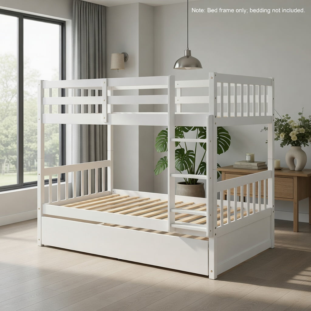 Demi Bonn Twin Pull-Out Bunk Beds with Ladder in the Steps and a ...