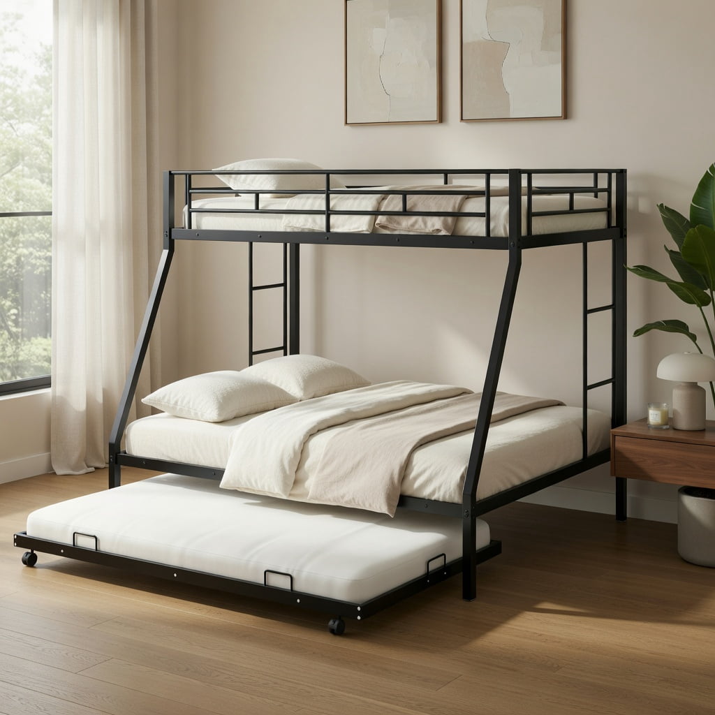 Demi Bonn Twin Pull-Out Bunk Beds with Ladder in the Steps and a ...