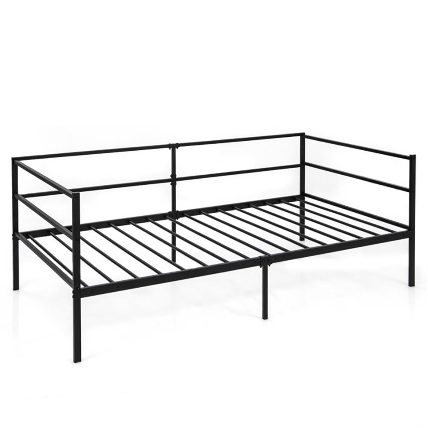 Demi Bonn Twin Size Metal Daybed Frame for Living Room Bedroom, Modern Bed Frame for Teens, Black