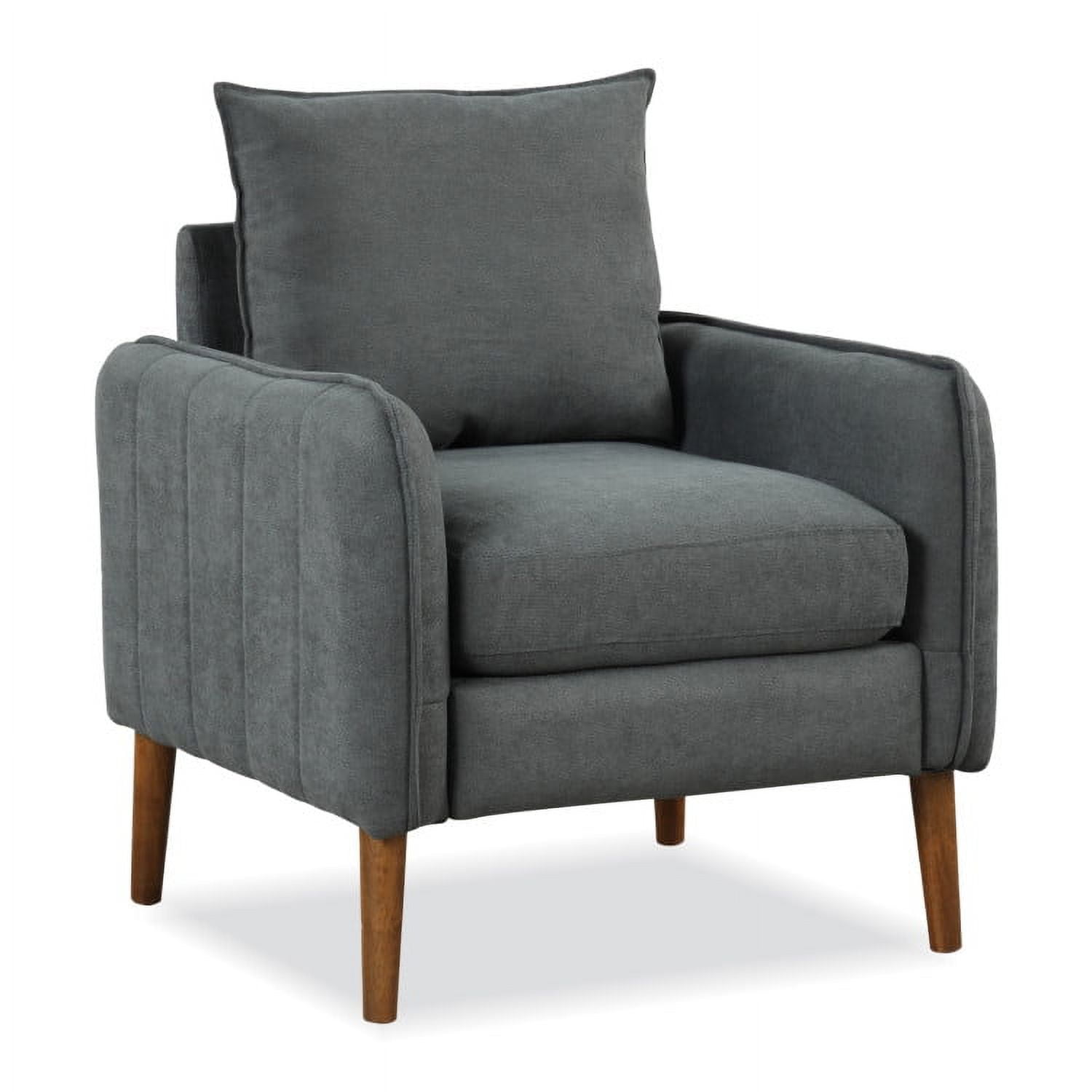 Finihen Upholstered Accent Armchair, Fabric Upholstered Sofa Chair with Removable Back and Seat Cushions, for Living Room, Bedroom, Gray