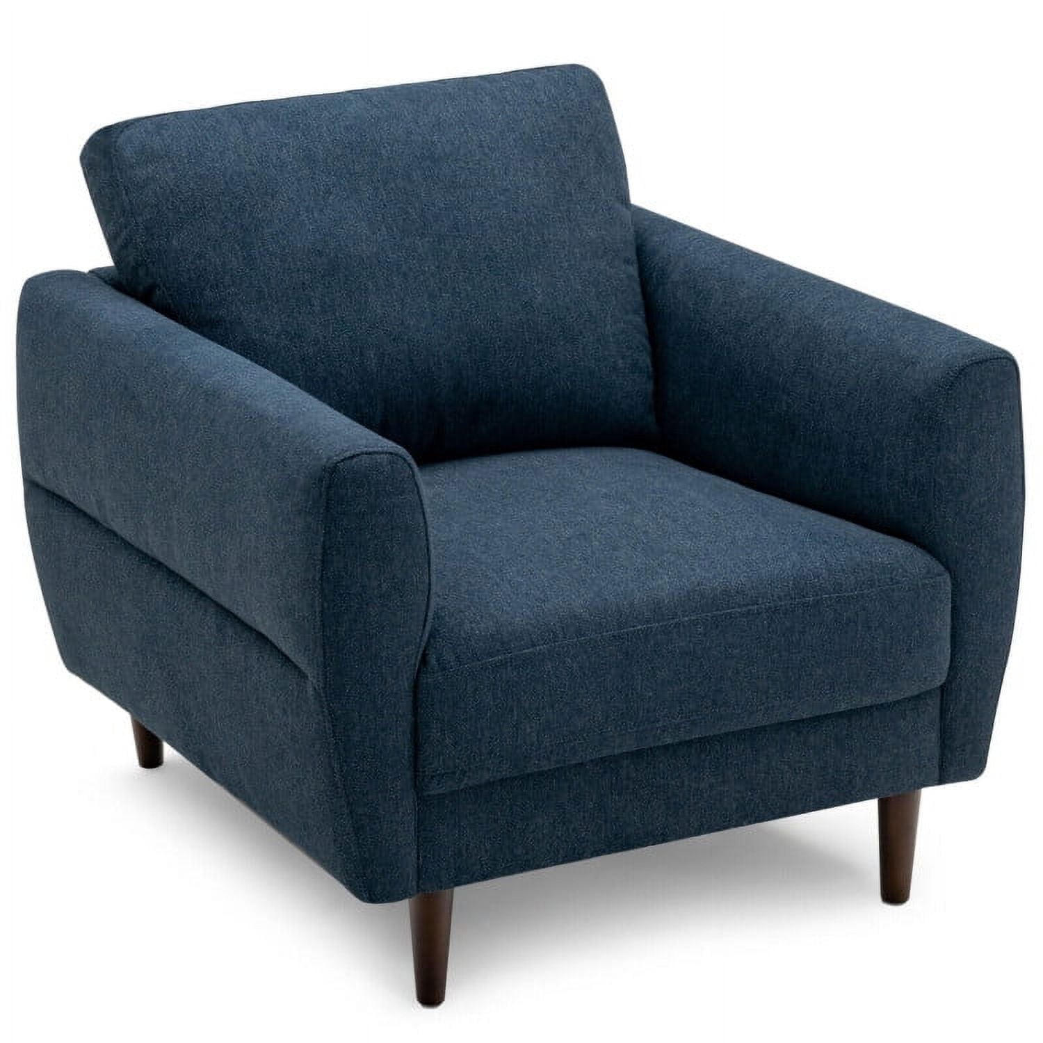 Demi Bonn Upholstered Accent Armchair, Modern Upholstered Accent Chair Single Sofa Armchair, for Living Room, Bedroom, Navy