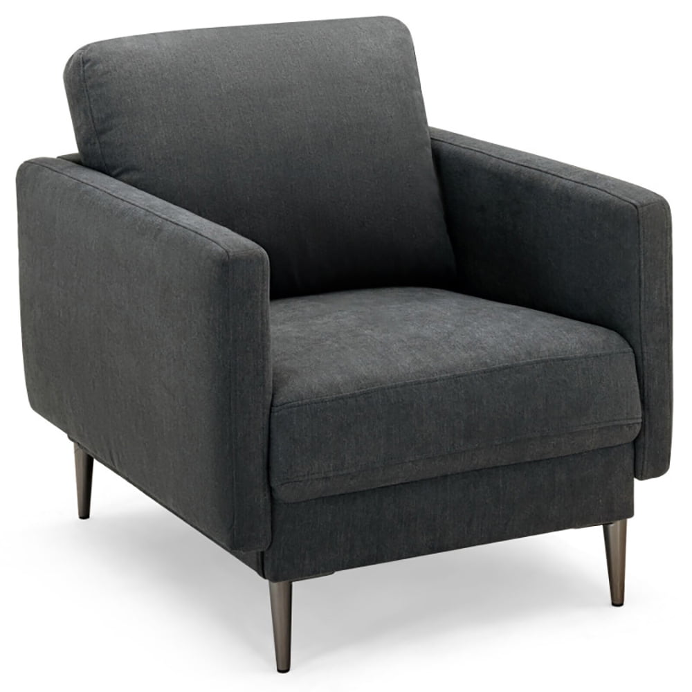 Finihen Upholstered Accent Armchair, Modern Upholstered Accent Chair with Removable Backrest Cushion, for Living Room, Bedroom, Gray