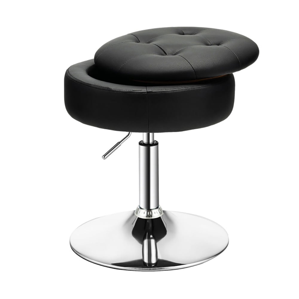Finihen Vanity Stool with Storage, Makeup Room Seat Chair, Adjustable 360Â° Swivel Storage Vanity Stool with Removable Tray, for Makeup Room, Living Room, Bedroom, Black