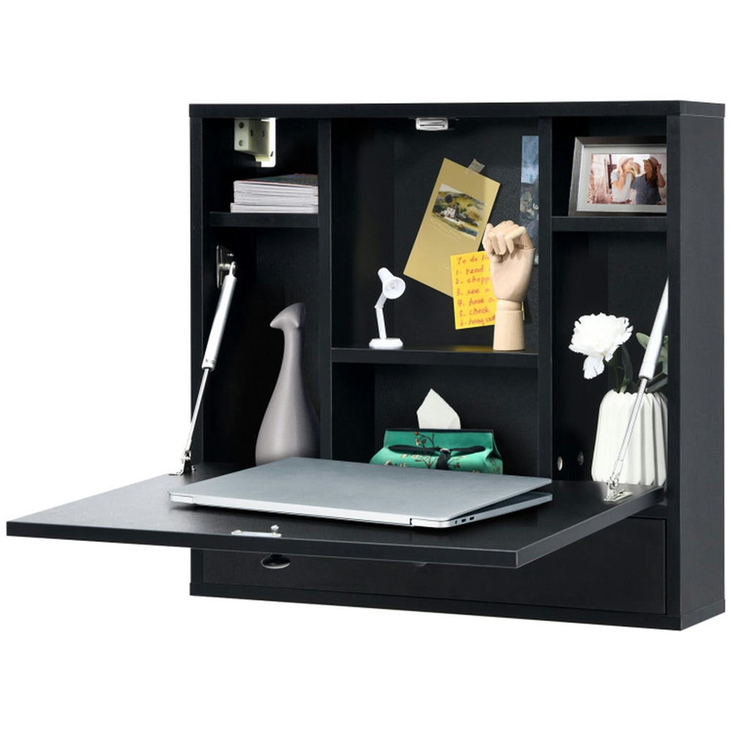 Finihen Wall-Mount Floating Desk, Foldable Space Saving Laptop Workstation for Laptops, Books, Tablets, and Art, Black Finihen Wall-Mount Floating Desk, Foldable Space Saving Laptop Workstation for Laptops, Books, Tablets, and Art, Black