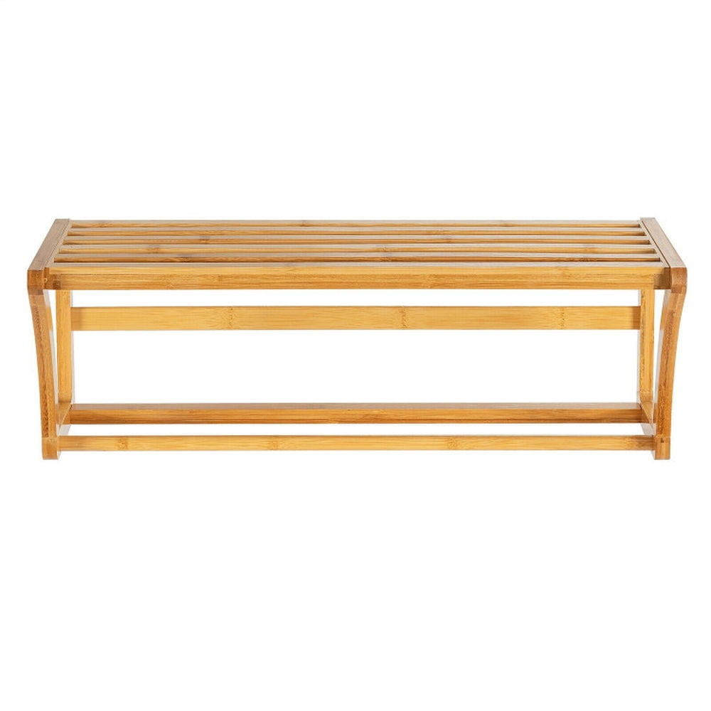 Finihen Wall Mounted Towel Rack, Towel Holder, Bamboo Towel Bar Wall Mounted Storage Towel Rack Bathroom Shelf, for Bathroom, kitchen, Natural